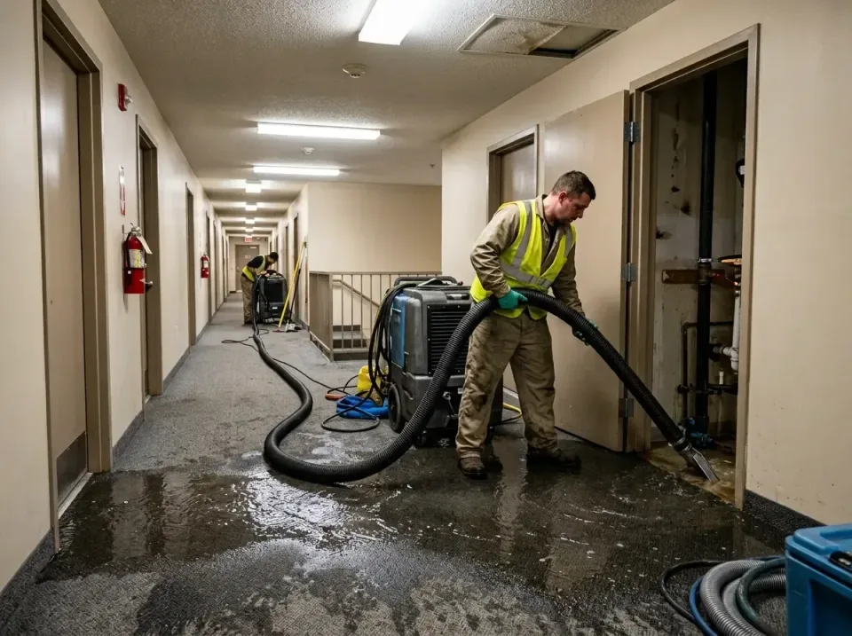 multi-unit-apartment-hallway-f-005 — frequently asked questions, Emergency Burst Pipe Water Extraction & Removal in Perezvil…